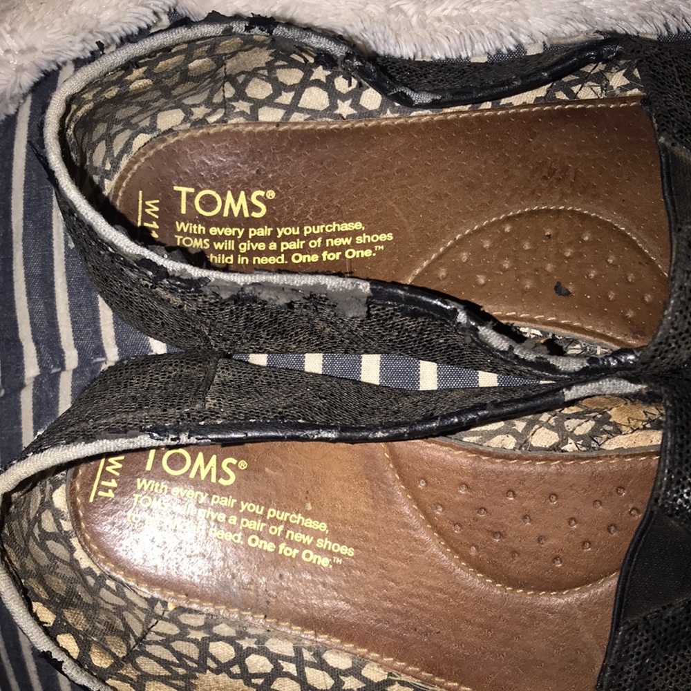 COPY - Toms black sparkle glitter slip on shoes Sz 11 😍 - Picture 5 of 7